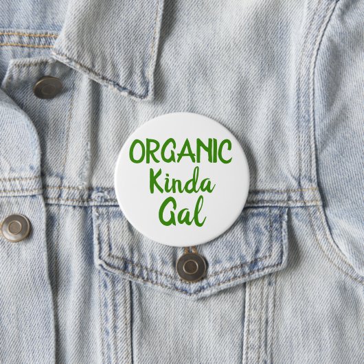 Kinda オーガニック Galグリーンホワイトラウンドボタンピン 缶バッジ (インサイチュ)