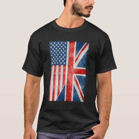 Kinda American Kinda British I'm Both Us Uk Flag F Tシャツ (正面)