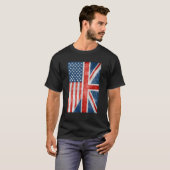 Kinda American Kinda British I'm Both Us Uk Flag F Tシャツ (正面フル)