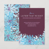 KINDA BLUE FLOWERS バー・ミツヴァ・パーティーカード 招待状 (正面/裏面)