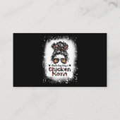 Kinda Busy Being A Chicken Mom Messy Bun Floral Ba 名刺 (裏面)