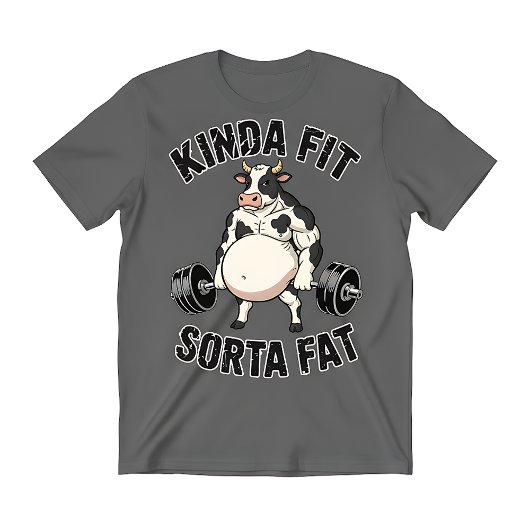 Kinda Fit Sorta Fat Cow – Funny Gym Parody Tシャツ