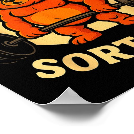 Kinda Fit Sorta Fat - Funny Gym Bear Weightlifting ポスター (角)