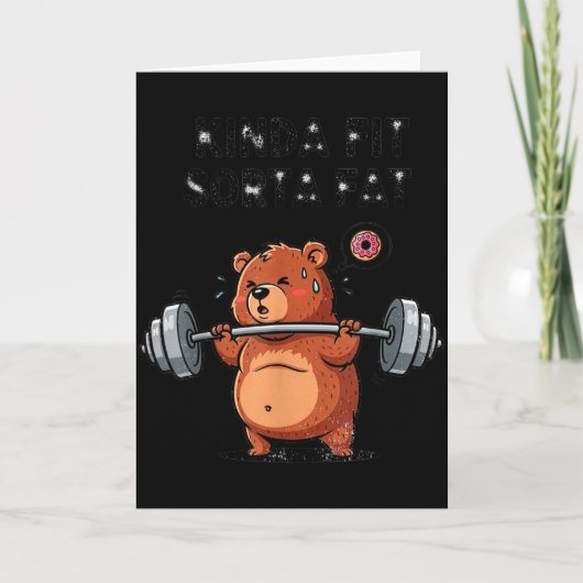 Kinda Fit Sorta Fat Funny Gym Body Sitive Men Wome カード (正面)