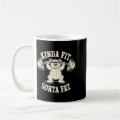Kinda Fit Sorta Fat Funny Gym Cute Bear Retro コーヒーマグカップ (左)