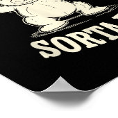 Kinda Fit Sorta Fat Funny Gym Cute Bear Retro ポスター (角)