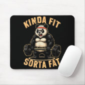 Kinda Fit Sorta Fat - Funny Gym Panda Weightliftin マウスパッド (マウス)