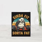 Kinda Fit Sorta Fat Funny Gym Panda Weightlifting  カード (正面)