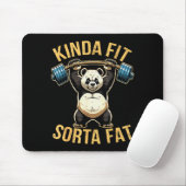 Kinda Fit Sorta Fat Funny Gym Panda Weightlifting  マウスパッド (マウス)