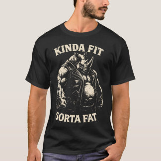 Kinda Fit Sorta Fat Funny Gym Workout Tシャツ
