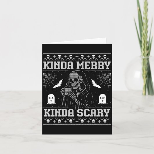Kinda Merry Kinda Y Alt Goth Ugly Christmas Sweate カード (正面)