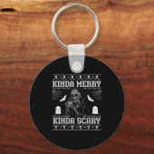 Kinda Merry Kinda Y Alt Goth Ugly Christmas Sweate キーホルダー (正面)