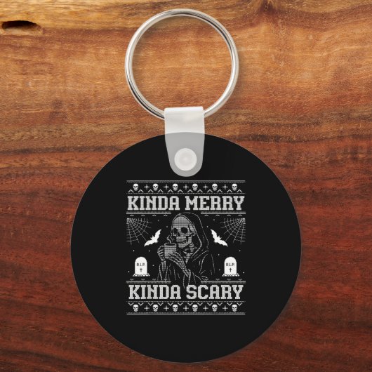 Kinda Merry Kinda Y Alt Goth Ugly Christmas Sweate キーホルダー (正面)