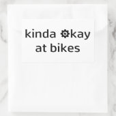 Kinda Ok At Bikes 長方形シール (バッグ)