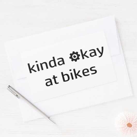 Kinda Ok At Bikes 長方形シール (封筒)