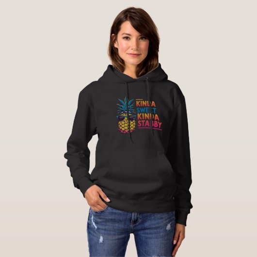 Kinda Sweet Kinda Stabby Pineapple Hoodie パーカ (正面フル)