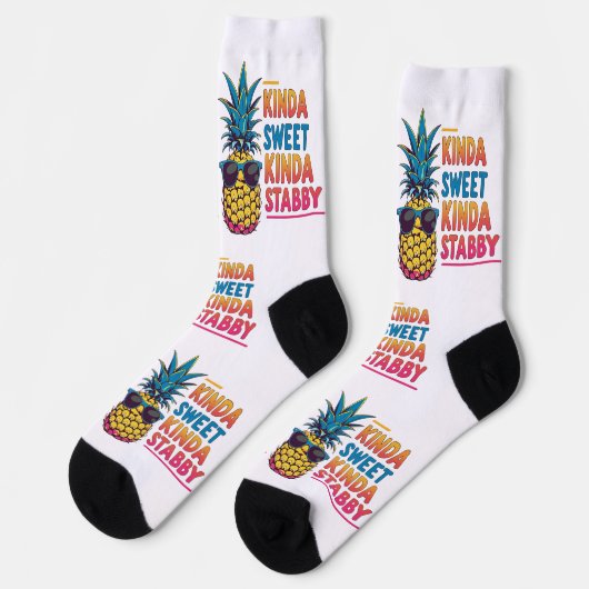 Kinda Sweet Kinda Stabby Pineapple Socks ソックス (左)
