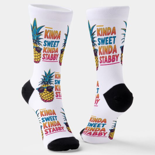 Kinda Sweet Kinda Stabby Pineapple Socks ソックス (傾斜あり)