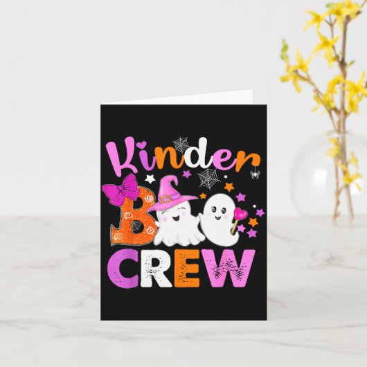 Kinder Boo Crew Kindergarten Teacher Kids Hallowee カード (黄色い花)