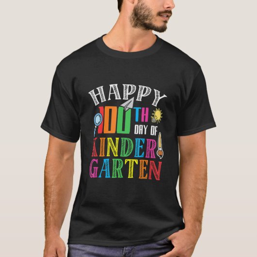 Kinder Gartenの幸せな100th日Schoooの100日 Tシャツ (正面)