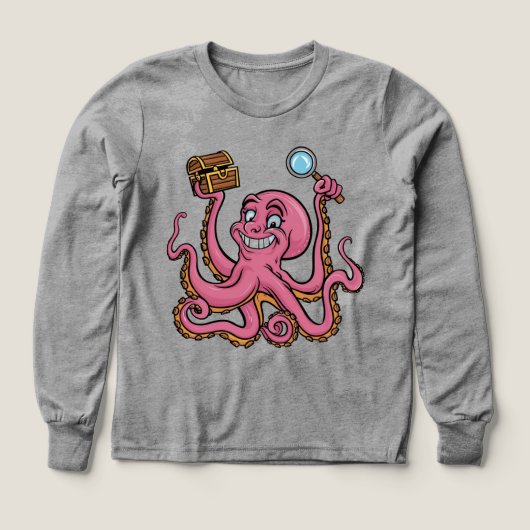🐙 Kinder Pullover – Lustiger Oktopus (デザイン正面)