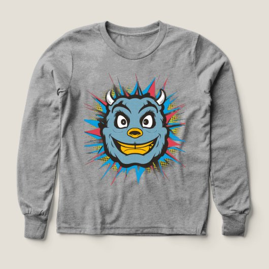 👹 Kinder Pullover – Lustiges Monster Gesicht (デザイン正面)