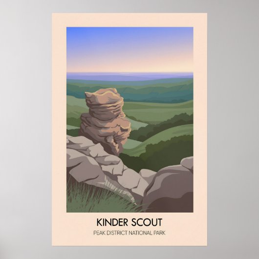 Kinder Scout Peak District Travel Poster ポスター (正面)