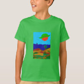 Kinder Shirt mit Sonnen und Meer Design Tシャツ (正面)