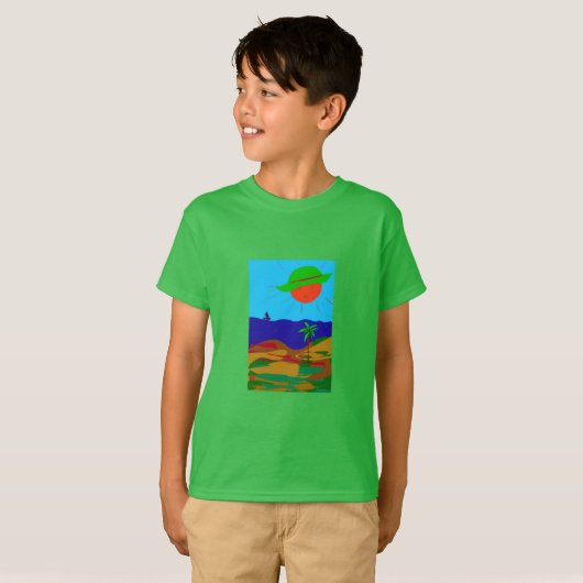 Kinder Shirt mit Sonnen und Meer Design Tシャツ (正面フル)