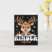 Kinder Squad Reindeer Christmas Lights Cute Winter カード (黄色い花)