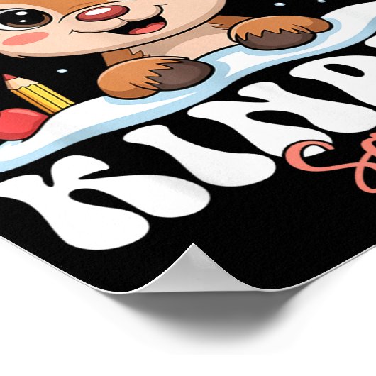 Kinder Squad Reindeer Christmas Lights Cute Winter ポスター (角)