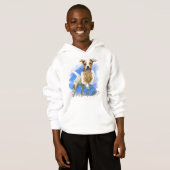 Kinder Sweatshirt mit springendem Hund  (正面フル)