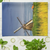 Kinderdijk、オランダのオランダの風車 キッチンタオル (折り畳み)