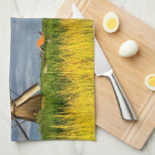 Kinderdijk、オランダのオランダの風車 キッチンタオル (四つ折り)