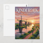 Kinderdijk Cycle Route The Netherlands ポストカード (正面/裏面)