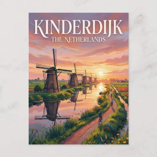 Kinderdijk Cycle Route The Netherlands ポストカード (正面)