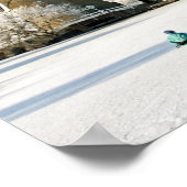 Kinderdijk Hollandの典型的なオランダ氷スケートで滑る ポスター (角)