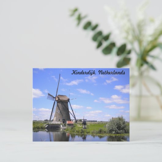 Kinderdijk Holland写真 ポストカード (スタンド正面)