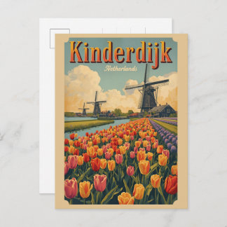 Kinderdijk Holland Netherlands WindMills gifts ポストカード