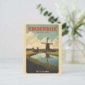 Kinderdijk Holland Netherlands WindMills gifts ポストカード (スタンド正面)