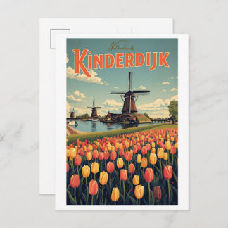 Kinderdijk Holland Netherlands WindMills gifts ポストカード