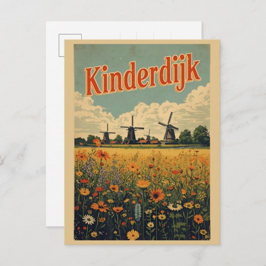 Kinderdijk Holland Netherlands WindMills gifts ポストカード (正面/裏面)