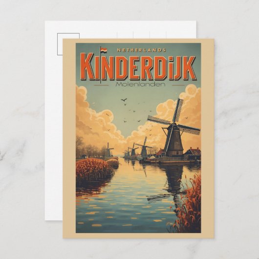 Kinderdijk Holland Netherlands WindMills gifts ポストカード (正面/裏面)