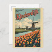 Kinderdijk Holland Netherlands WindMills gifts ポストカード (正面/裏面)