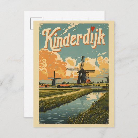 Kinderdijk Holland Netherlands WindMills gifts ポストカード (正面/裏面)