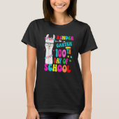 Kindergarten 100 Days Smarter No Prob Llama Teache Tシャツ (正面)