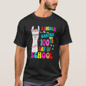 Kindergarten 100 Days Smarter No Prob Llama Teache Tシャツ (正面)