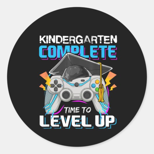 Kindergarten Complete Time To Level Up Video Game  ラウンドシール (正面)