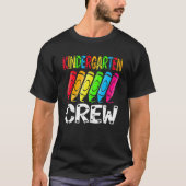 Kindergarten Crew Back To School Crayon Teacher St Tシャツ (正面)