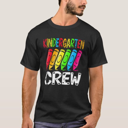Kindergarten Crew Back To School Crayon Teacher St Tシャツ (正面)